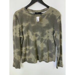 RDI thermal waffle knit long sleeve tie dye top NEW WITH TAGS